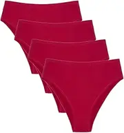 [Acramy] Women's Underwear Cotton Briefs Breathable Panties Hipster Pack of 4