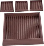 KALLORY 4pcs Rubber Caster Cups with Slip Gripper Square Furniture Pads for Bed Couch Non Slip Furniture Feet Protectors for Hardwood Laminate Marble Floors