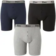 Duke D555 Mens King Size Big Tall 3 Pack Buttonfly Cotton Boxer Shorts Trunks Multi 5XL UK