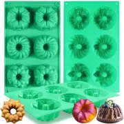 3Pcs Silicone Bundt Cake Pan, Non-stick Mix Mini Baking Mold for Cupcake Corn...
