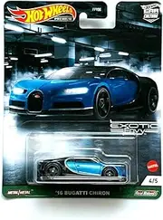 Metal Hotwheels Premium Car Culture '16 Bugatti Chiron [Blue/Black] - Exotic Envy 4/5