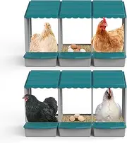 6 Pack Chicken Nesting Box, Chicken Coop, Chicken Laying Boxes with Egg Collection & Perch for Easy Picking Protecting Eggs, Nesting Boxes for Laying Eggs with 6 Compartments