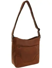 [Milleni] Nappa Leather Chic Cross-Body Bag in Cognac