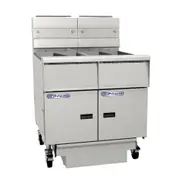 Pitco Electric Fryer Split Tank, Solid State Control, Filter Drawer On Casters, Flush Hose, Double Fryer Bank On Casters SE14T-FD/FF