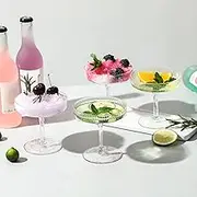 Martini Glasse Set of 4,Glass Crystal Cocktail Glasses,Martini Drinking Stemware,120ml Classic Cocktail Galssware for Cocktails,Martinis,Wine,Champagne,Juice,Whiskey(White)