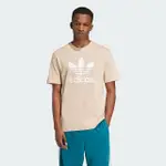 【ADIDAS 愛迪達】短袖上衣 男款 運動 TREFOIL T-SHIRT 杏色 IZ2351