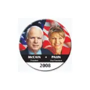 John McCain Sarah Palin For President American Flag 2008 2.25 Round Button Pin