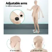Male Mannequin Full Body Shop Clothe Display Showcase Detachable Skin Tone 186cm