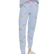 Peter Alexander Women's Long Pyjama Pants Smiling Cloud Rainbow Pattern Size XL