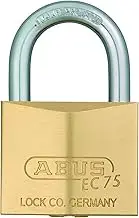 ABUS EC 75 26408 5 Padlock with Reversible Key Technology Lock Body Width 40 mm Brass