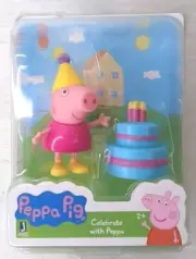 Peppa Pig Birthday Cake Figure Celebrate with Peppa House Playset Accessory Set