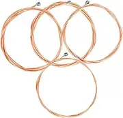 Kisangel 4Pcs Wrapped Bass Strings Kit Durable Metal Replacement Strings for Wooden Bass Guitar Lightweight and Portable for Beginners and Music Enthusiasts
