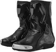 High Top Motorcycle Riding Boots(39-47), Road/Street/Motocross Protective Shoes, Anti-Slip + Anti-Collision, Leather Street Riding Shoes with Zipper