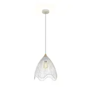 SPIAGGIA Cone Wavy Edge 1 Light Pendant White - SPIAGGIA4