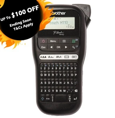 Brother PT-H110 P-Touch Handheld Label Maker Portable Labeller BLACK