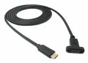 USB 3.1 Cable 1,8 M Type C Plug To Socket Screw Adapter IN Black