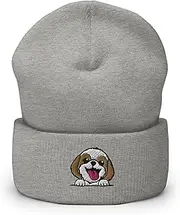 [Generic] Shih Tzu Embroidered Hat, Shih Tzu, Dog Hat, Shih Tzu Owner, Shih Tzu Mom, Shih Tzu Lovers Unisex Embroidered Cuffed Knit Beanie - DS292, Color, One Size