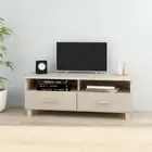 Wooden TV Cabinet Entertainment Unit Stand Media Storage With 2 Sliding Drawers