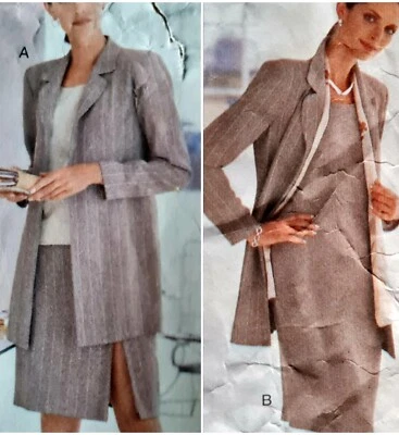 Tamotsu Blazer Longline Jacket Dress Office Skirt Vogue Sewing Pattern 2256