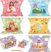 30Pcs Easter Party Favor Boxes, Paper Candy Pillow Box Colorful Goodies Bags Hap