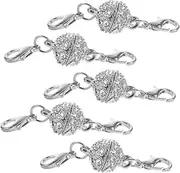 COHEALI Magnetic Lobster Clasp Necklace 8mm Round Bead Lobster Clasp Magnetic Jewelry Buckle for DIY Necklace