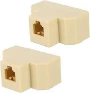 2Pcs Connector Splitter Way Phone Line Adapter for Landline Telephones Triple Female Ports Easy Installation Practical Design Reliable Performance