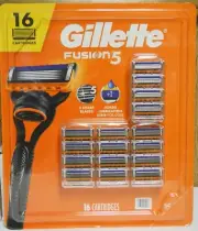 Gillette Fusion 5 With Jumbo Lubrication Strip Refill Cartridges 16 Ct Sealed