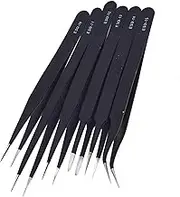 6pcs Tweezers Industrial Repair Tools for Electronics Soldering Craft