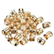 30pcs Bell Cord Locks End Drawstring Toggle Cord Toggle Stopper, Gold