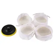 5Pcs Polisher/Buffer kit Soft Wool Bonnet Pad White:4 inch N9H56369