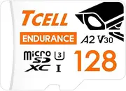TCELL High Endurance 128GB microSDXC Memory Card with Adapter, A2 UHS-I U3 V30, Read/Write up to 100/80 MB/s, Full HD & 4K UHD for Dashcams, Security/IP/Baby/Body/Pet Cams, Home Monitoring, CCTV