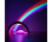 Rainbow LED Lights - Rainbow Projector Lamp with 5 LED Bulbs, Rainbow Night Projector for Bedroom and Kids Gift - White