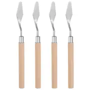 4pcs 14mm No.5 Oil Painting Palette Knives Stainless Steel Spatula Wood Handle