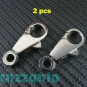 2pcs Stainless steel Mirror polish Swivel eye Spring Snap Hook Clip KC197