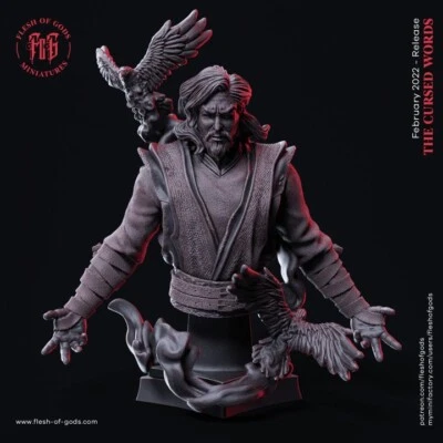 Raven's Mage Bust by Flesh of Gods | D&D | DnD | Print on Demand