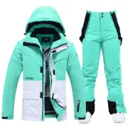 RIUIYELE Women's Ski Jackets and Pants Set Waterproof Insulated Snowsuit Wint...