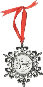 New Enesco Best Family Christmas Metal Snowflake Ornament