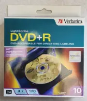 Verbatim DVD+R LightScribe 10 Pack 120min Video 4.7gb data