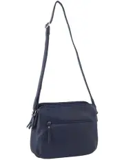 [Milleni] Ladies Nappa Leather Cross-Body Bag in Navy