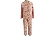 Womens FLANNELETTE PYJAMAS 100% Cotton PJs Set Top Pants Ladies Flannel PJ - L