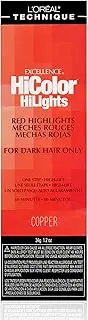 L'Oréal Technique HiColor Red HiLights Permanent Hair Color for Dark Hair | Intense Red Highlights | No Pre-Lightening Required | Rich, No-Drip Creme | Quick Processing Time | Copper