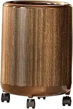 Ｂｅｓｇａ Trash Can Rubbish Bucket Round Imitation Wood Grain Waste Basket Bathroom Bin for Kitchen Office Bathroom Living Room Home, 12L 23cmx34cm