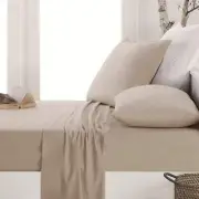 NNEDSZ Apartmento Easy-care Micro Flannelette Sheet Set Taupe Single