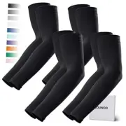 Arm Sleeves for Men Women,Compression Sleeves to Cover Arms for 4 Pairs Black