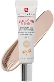 Korean Skin Therapy BB Cream with Ginseng, Light (Ivory) with Makeup-Care and Face Cream "Baby Skin" Effect 15ml for Erborian