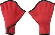 uxcell Swim Gloves, Webbed Swimming Gloves Aquatic Fitness Water Resistance Swim Hand Paddles for Women and Men Water Aerobics, XL, Red