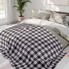 Black White Pink Vintage Style Plaid Pattern Arctic Fleece Blanket Couch Throw