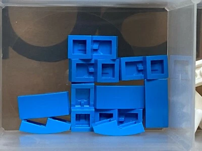 LEGO Parts - Dark Azure Slope Curved 2 x 1 No Studs - No 11477 - QTY 10