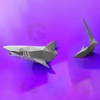 在飛比找蝦皮購物優惠-3D紙模型100公分巨齒鯊魚大型宿舍客廳玄關裝飾紙工藝DIY