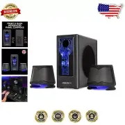 Compact Computer Subwoofer with LED Gaming Speakers - Rich Bass & Easy Setup